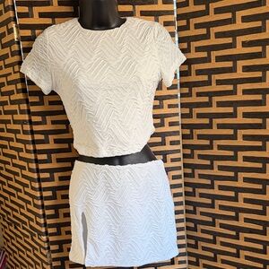 Princess Polly White Textured Skirt Set